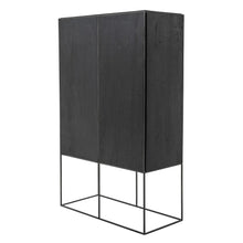Load image into Gallery viewer, Modern Rustic Black and Natural Tall Accent Cabinet