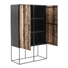 Load image into Gallery viewer, Modern Rustic Black and Natural Tall Accent Cabinet