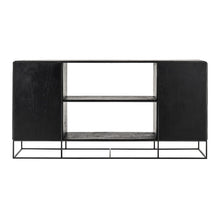 Load image into Gallery viewer, Modern Rustic Black and Natural Media Center TV Stand