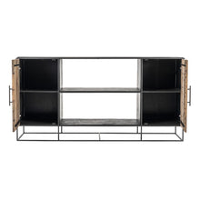 Load image into Gallery viewer, Modern Rustic Black and Natural Media Center TV Stand