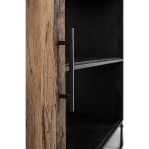 Modern Rustic Black and Natural Media Center TV Stand