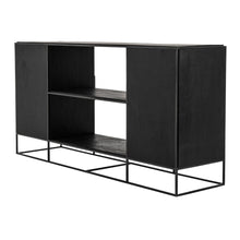 Load image into Gallery viewer, Modern Rustic Black and Natural Media Center TV Stand
