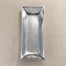 Load image into Gallery viewer, Silver Hammered Rectangle Serving Tray