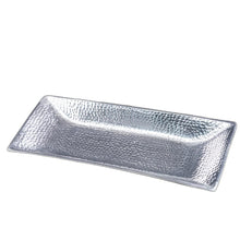 Load image into Gallery viewer, Silver Hammered Rectangle Serving Tray