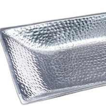 Load image into Gallery viewer, Silver Hammered Rectangle Serving Tray