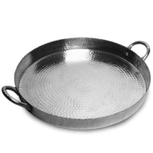Load image into Gallery viewer, Round Hammered Scalloped Serving Tray