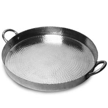 Load image into Gallery viewer, Round Hammered Scalloped Serving Tray