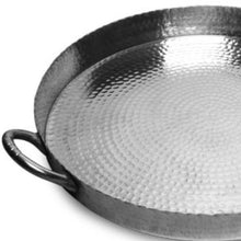 Load image into Gallery viewer, Round Hammered Scalloped Serving Tray