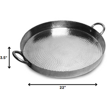 Load image into Gallery viewer, Round Hammered Scalloped Serving Tray