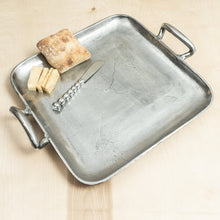 Load image into Gallery viewer, Silver Square Shaped Metal Tray