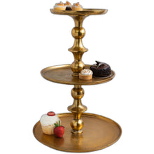 Load image into Gallery viewer, Gold Decorative Three Tier Stand