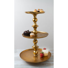 Load image into Gallery viewer, Gold Decorative Three Tier Stand