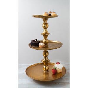 Gold Decorative Three Tier Stand
