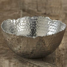 Load image into Gallery viewer, Silver Steel Modern Hammered Cut Bowl
