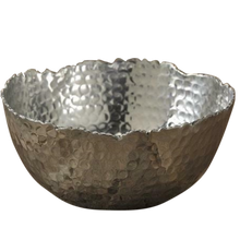 Load image into Gallery viewer, Silver Steel Modern Hammered Cut Bowl