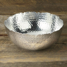 Load image into Gallery viewer, Silver Steel Modern Hammered Cut Bowl
