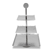 Load image into Gallery viewer, Hammered Square Shaped Three Tier Stand
