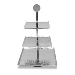 Hammered Square Shaped Three Tier Stand