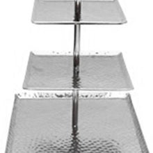 Load image into Gallery viewer, Hammered Square Shaped Three Tier Stand