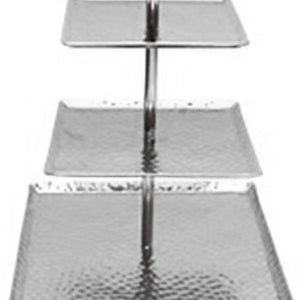 Hammered Square Shaped Three Tier Stand