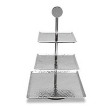 Load image into Gallery viewer, Hammered Square Shaped Three Tier Stand