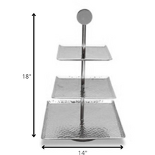 Load image into Gallery viewer, Hammered Square Shaped Three Tier Stand