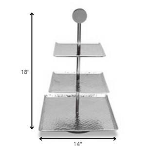 Hammered Square Shaped Three Tier Stand