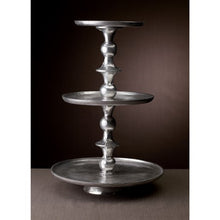 Load image into Gallery viewer, Round Silver Polished Three Tier Stand