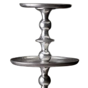Round Silver Polished Three Tier Stand