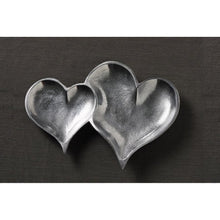 Load image into Gallery viewer, Two Section Textured Silver Heart Shaped Tray