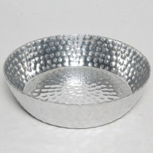 Load image into Gallery viewer, Round Silver Hand Hammered Serving Bowl