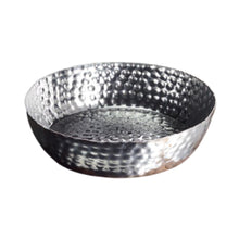 Load image into Gallery viewer, Round Silver Hand Hammered Serving Bowl
