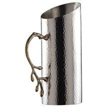 Load image into Gallery viewer, Cylindrical Leaf Handle Hammered Pitcher