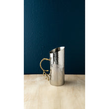 Load image into Gallery viewer, Cylindrical Leaf Handle Hammered Pitcher