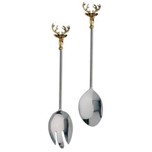 Load image into Gallery viewer, Golden Stag Salad Serving Set