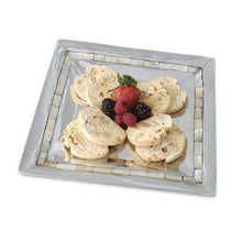 Load image into Gallery viewer, Square Silver and Mother of Pearl Serving Tray