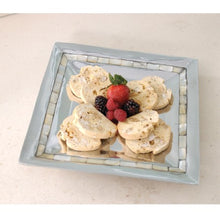 Load image into Gallery viewer, Square Silver and Mother of Pearl Serving Tray