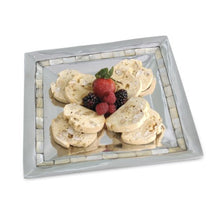 Load image into Gallery viewer, Square Silver and Mother of Pearl Serving Tray