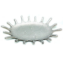 Load image into Gallery viewer, Silver Hammered Splash Design Serving Tray