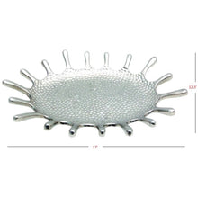 Load image into Gallery viewer, Silver Hammered Splash Design Serving Tray