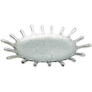 Silver Hammered Splash Design Serving Tray