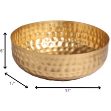 Load image into Gallery viewer, Gold Colored Round Hammered Bowl