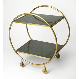 Modern Gold and Green Marble Rolling Server