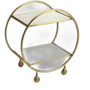 Modern Gold and White Marble Rolling Server