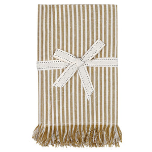 Set of Eight Ochre Stripe Napkins