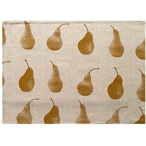 Set of Eight Ochre Pear Pattern Napkins