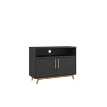 Load image into Gallery viewer, Modern Black and Natural Two Door Console Table