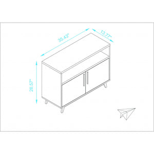 Modern Black and Natural Two Door Console Table