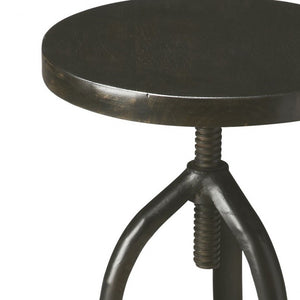 Black Iron Revolving Round Stool