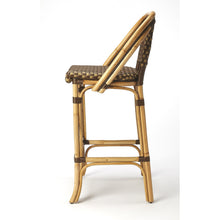 Load image into Gallery viewer, Brown and Beige Rattan Bar Stool